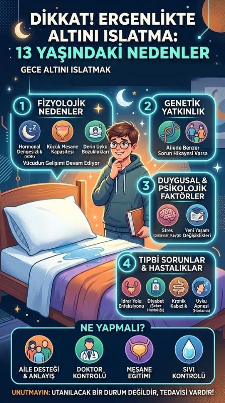 13 yaşında altını ıslatma nedenleri